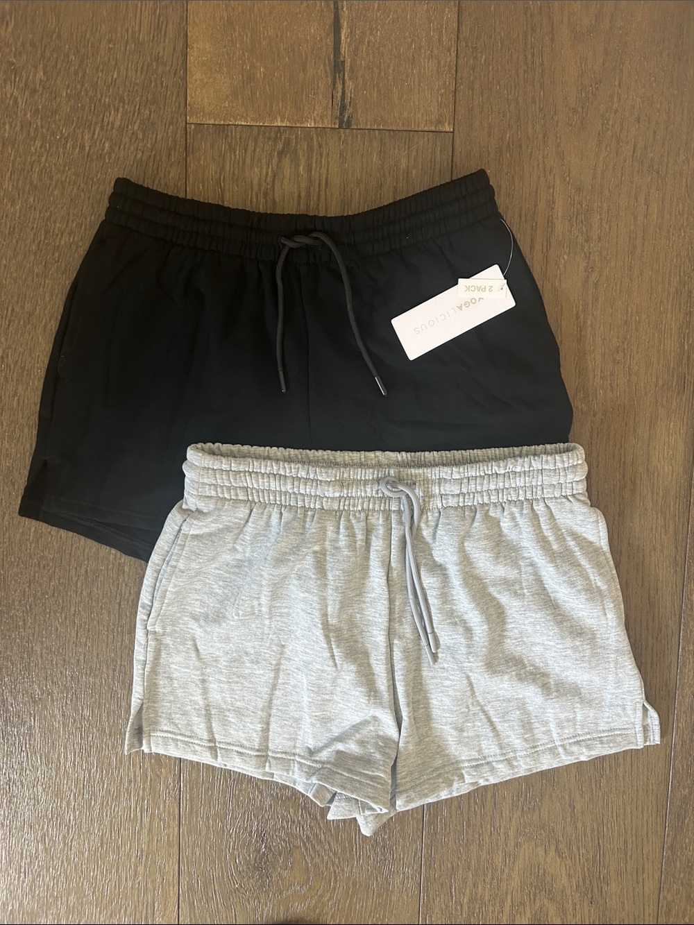 Yogalicious Women's Athletic Shorts — Gray & Black - Picture 11 of 11